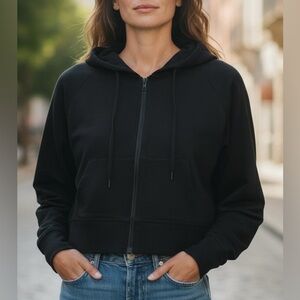 Calvin Klein performance women’s full zip up crop Hoodie black size large